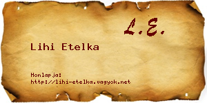 Lihi Etelka névjegykártya